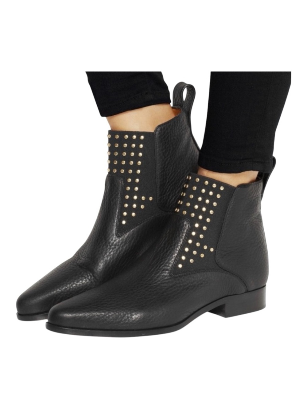 Chloe Studded Leather Chelsea black Boots